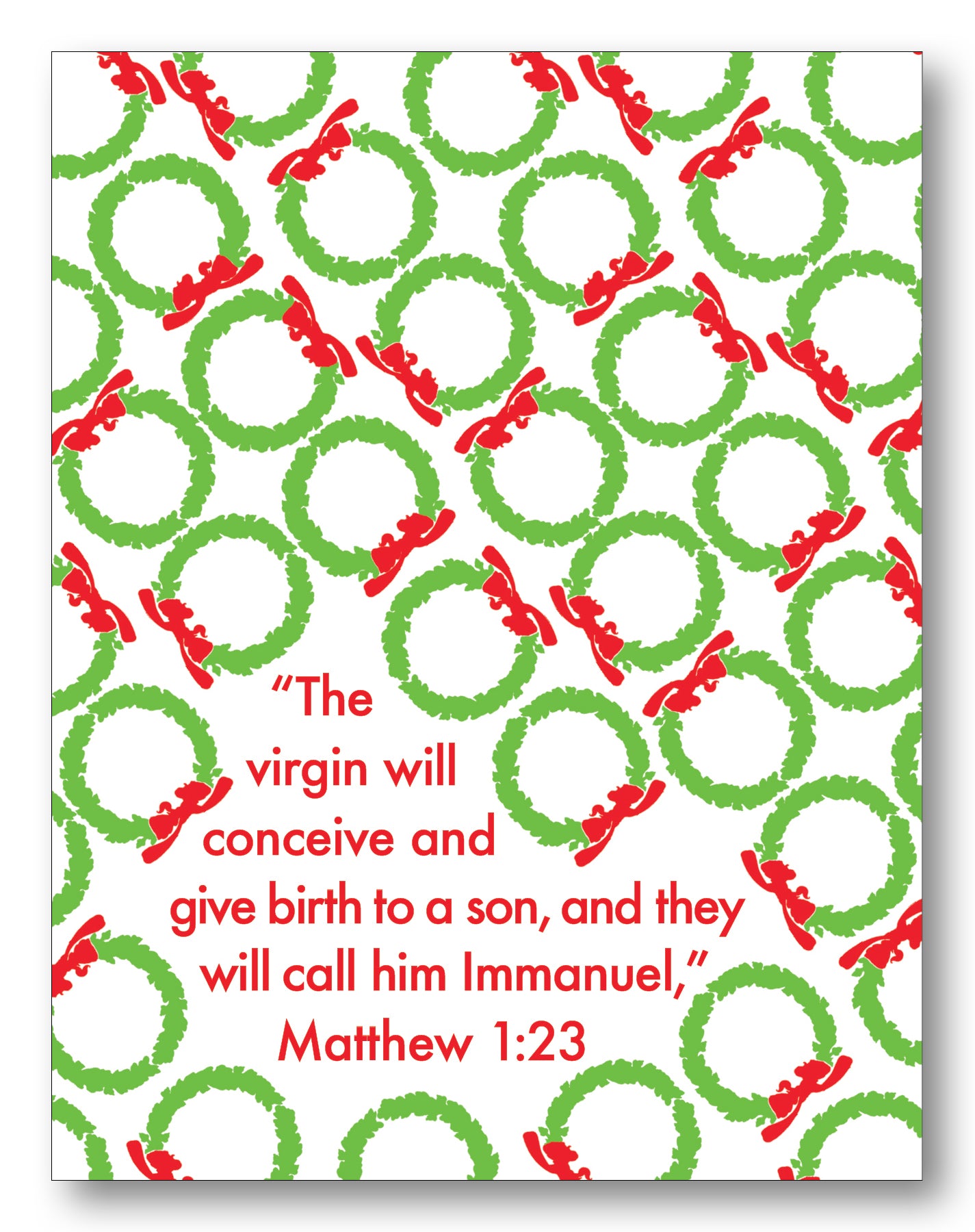 Matthew 1:23 Wreath Boxed Note Cards