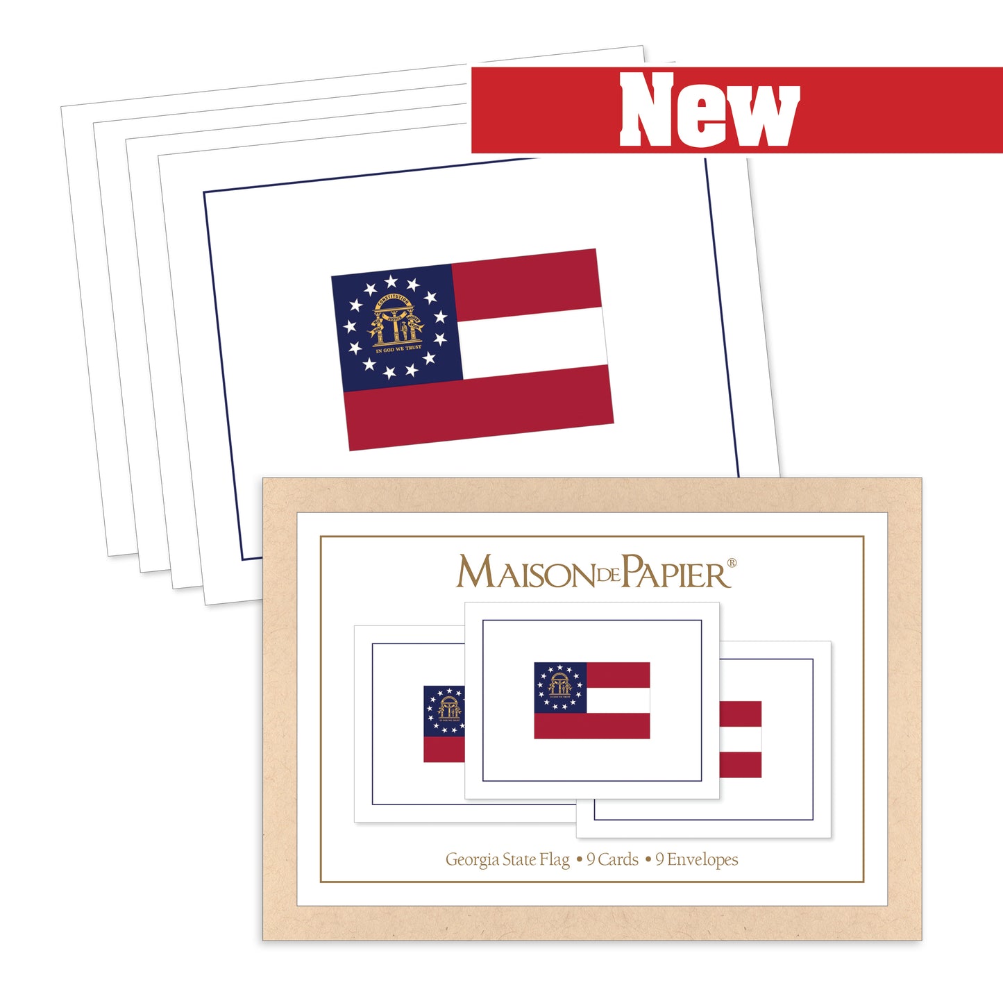 Georgia Flag Boxed Note Cards