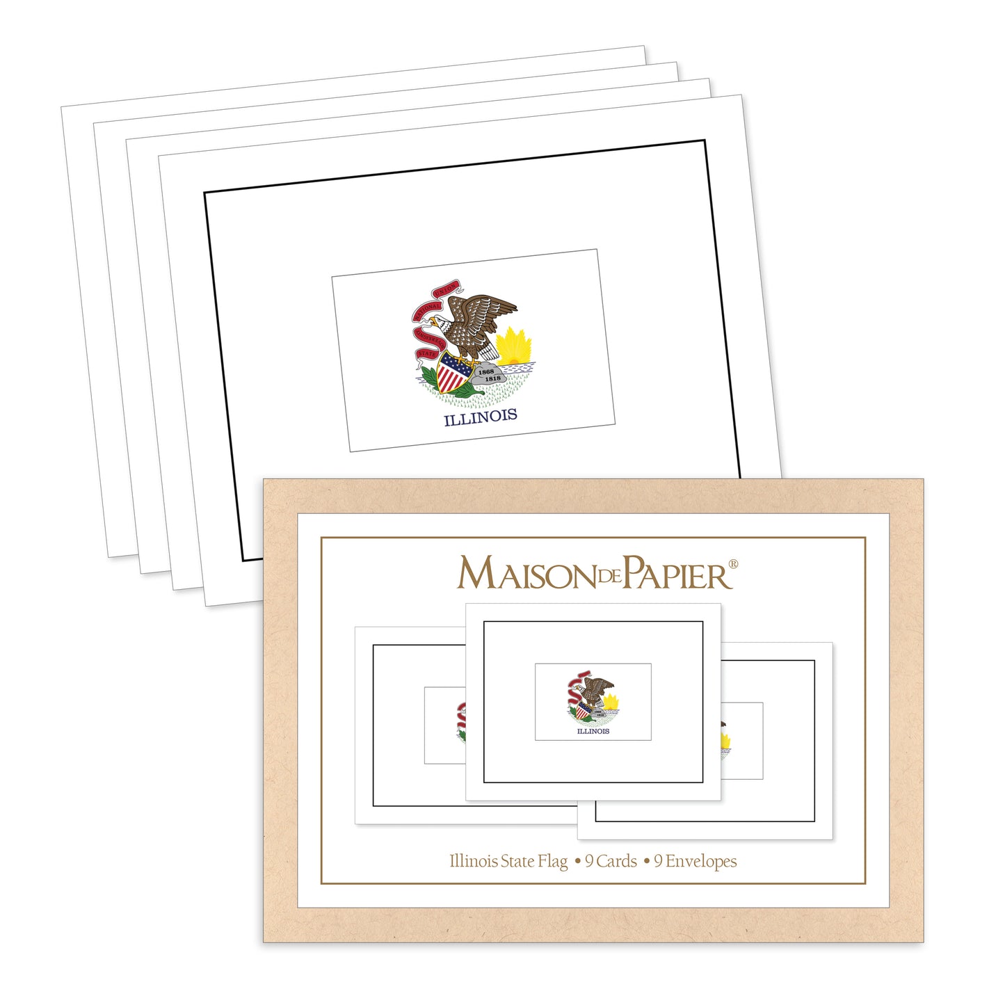 Illinois Flag Boxed Note Cards