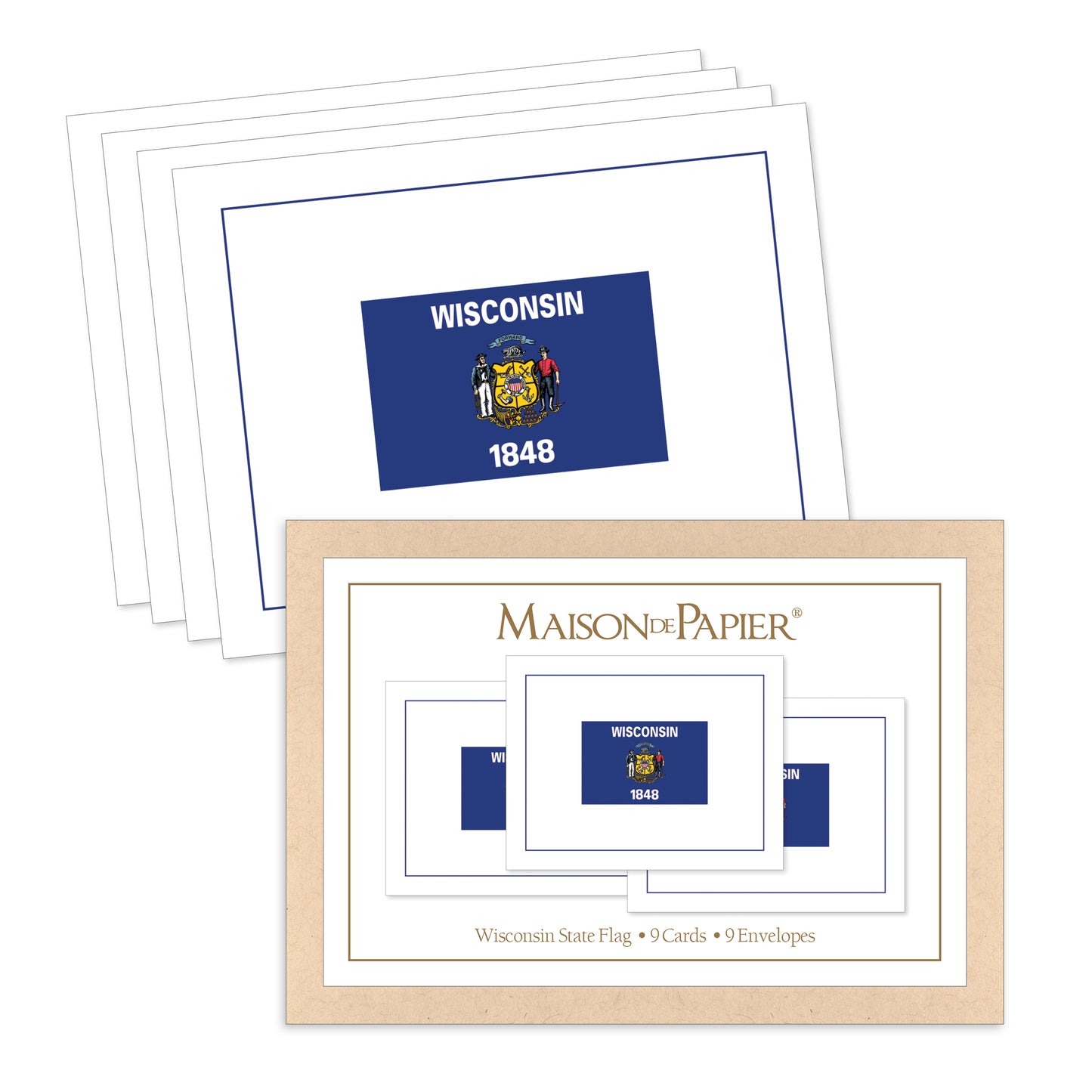Wisconsin Flag Boxed Note Cards