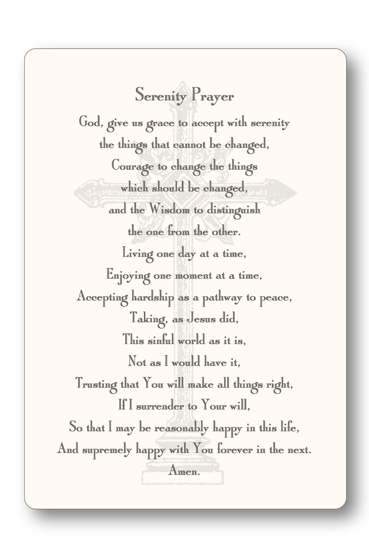 Serenity Prayer Card