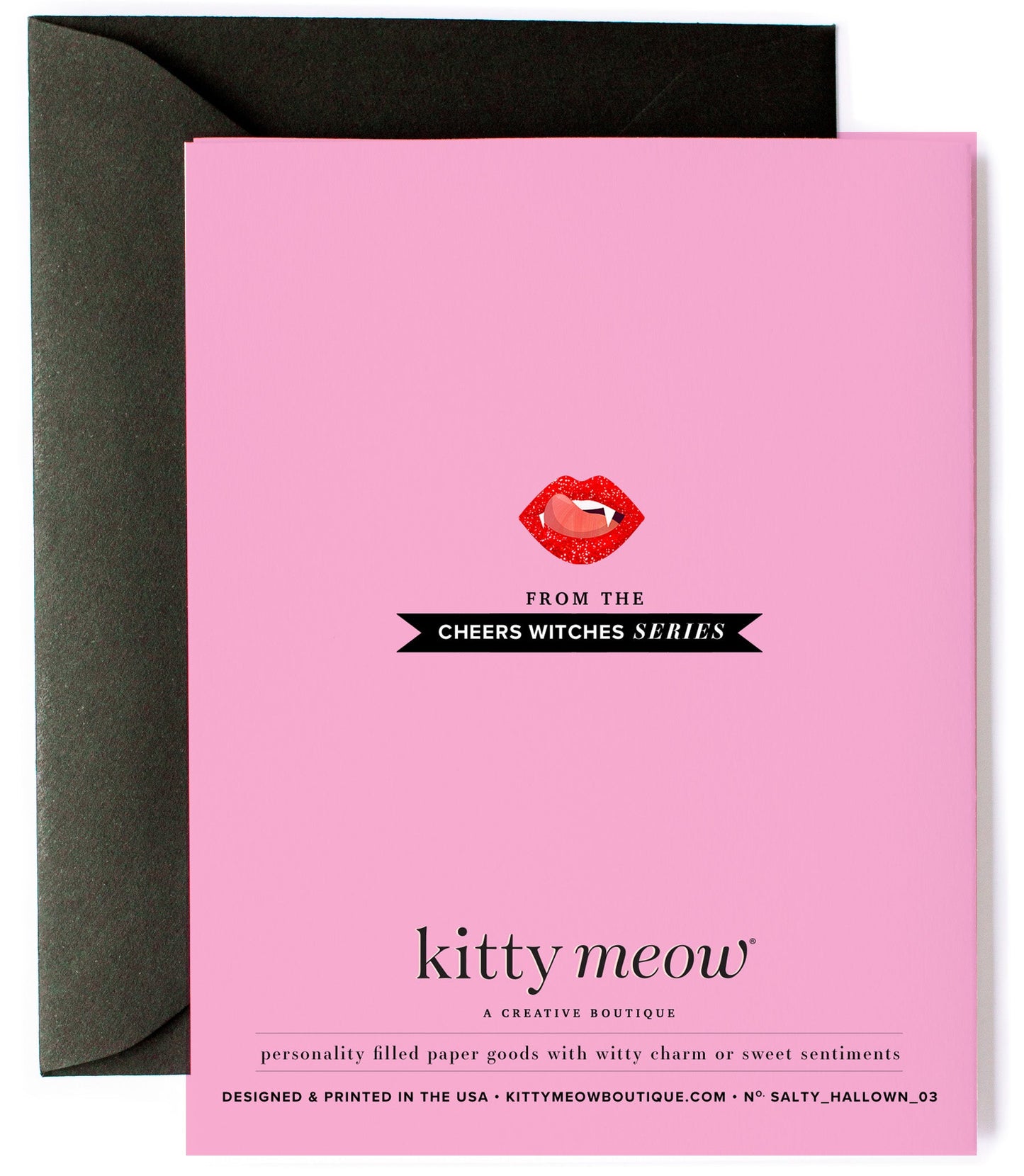 Vampire Bite, Pink Fashionable Funny Halloween Greeting Card