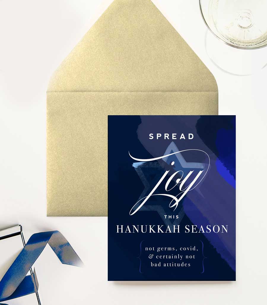 Spread Joy, not Germs This Hanukkah - Hanukkah Holiday Greeting Card