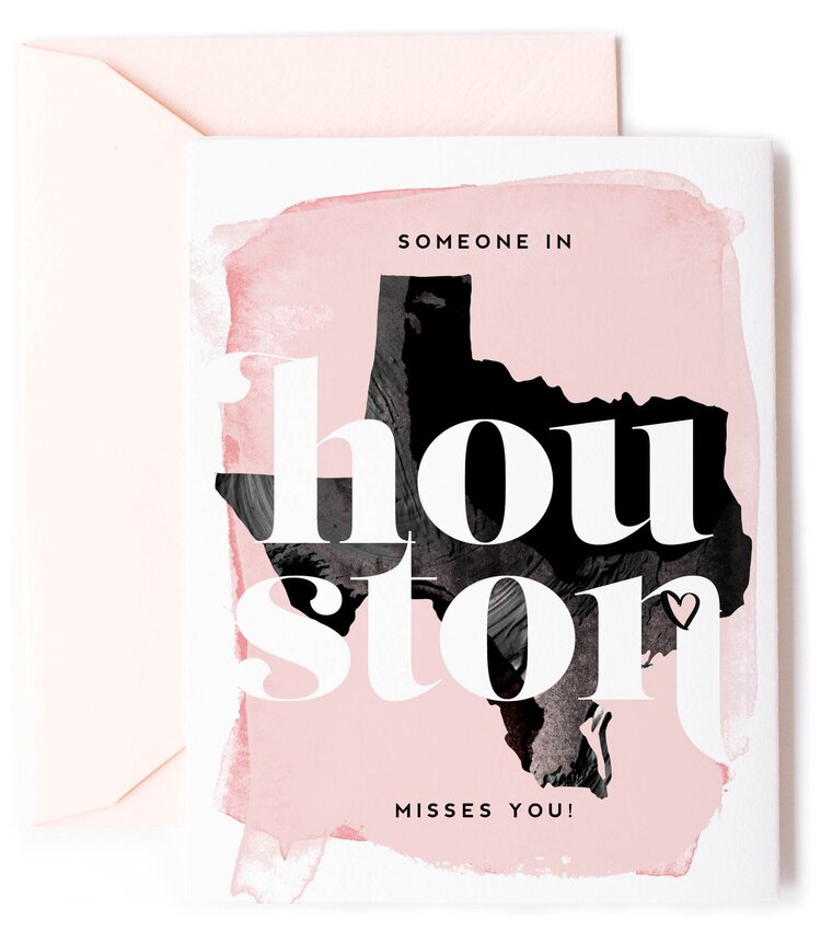 Houston, Texas Misses You, Thinking of You Love Card