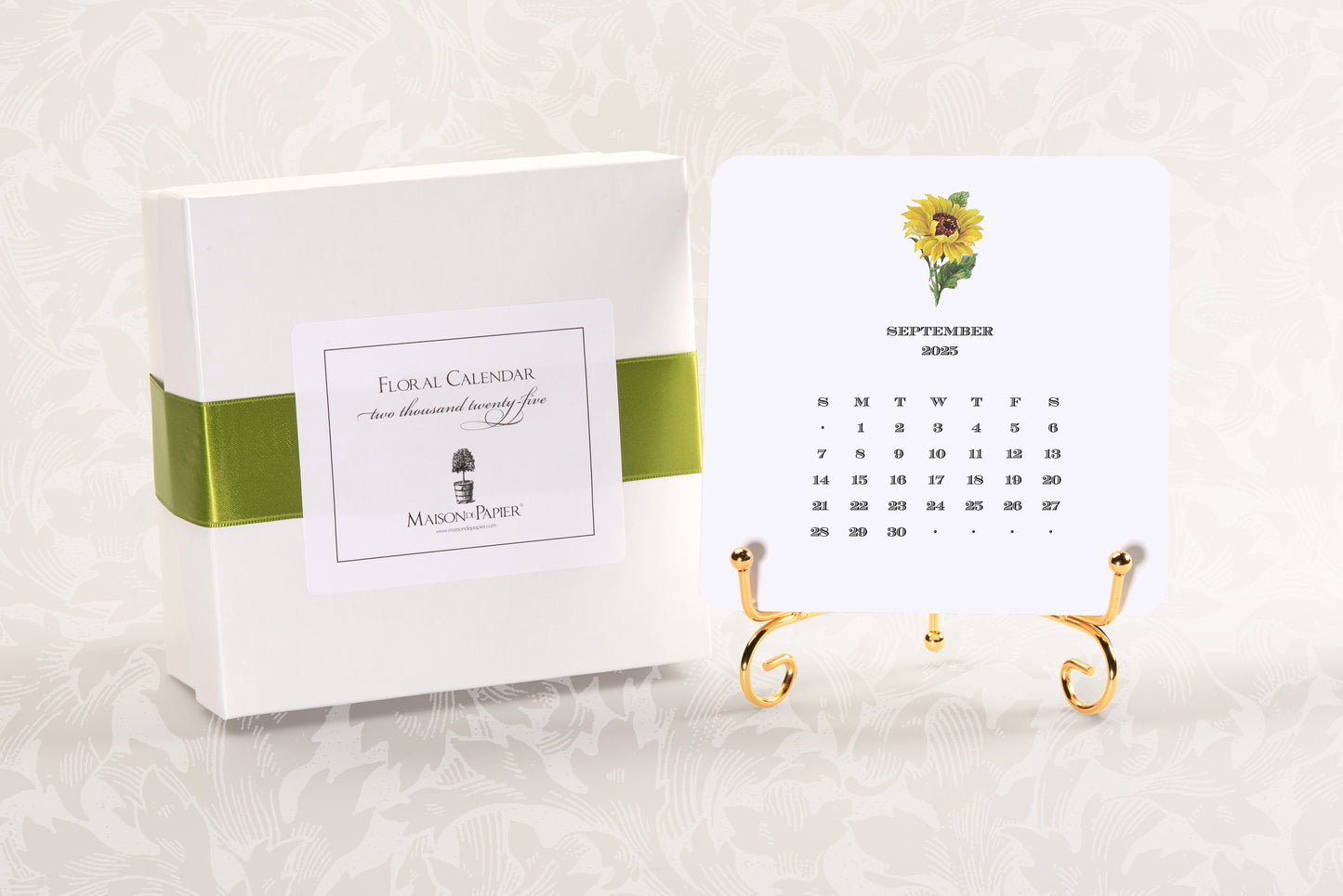 2025 Floral Calendar with Easel