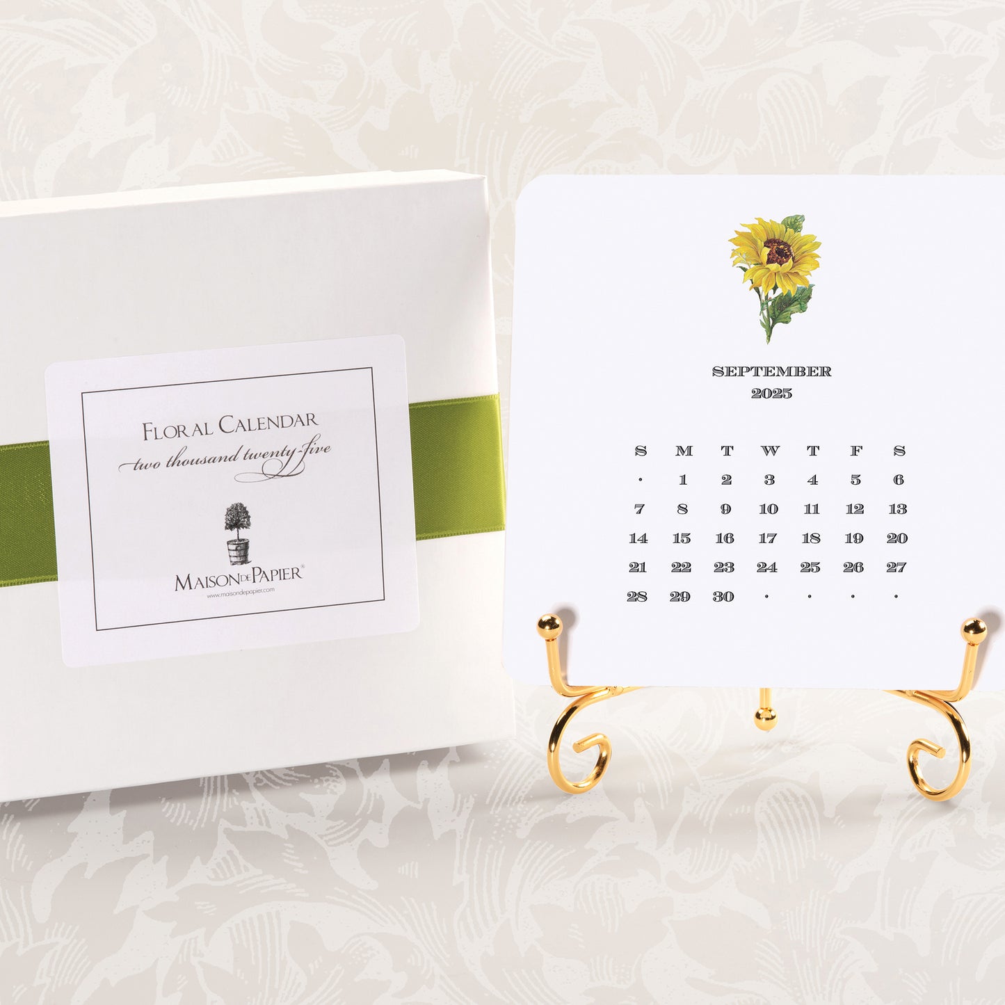 2025 Floral Calendar with Easel