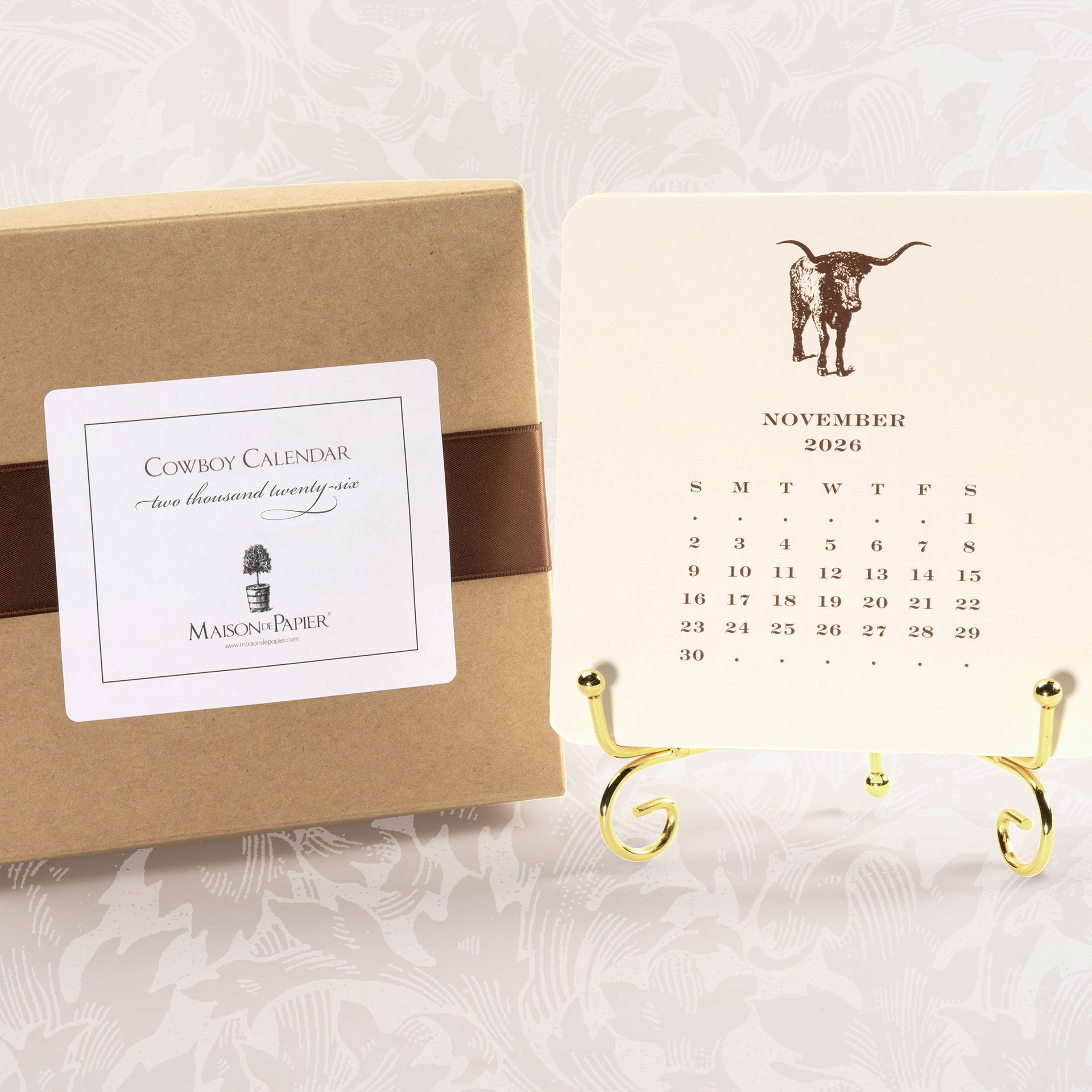 2026 Cowboy Calendar with Easel