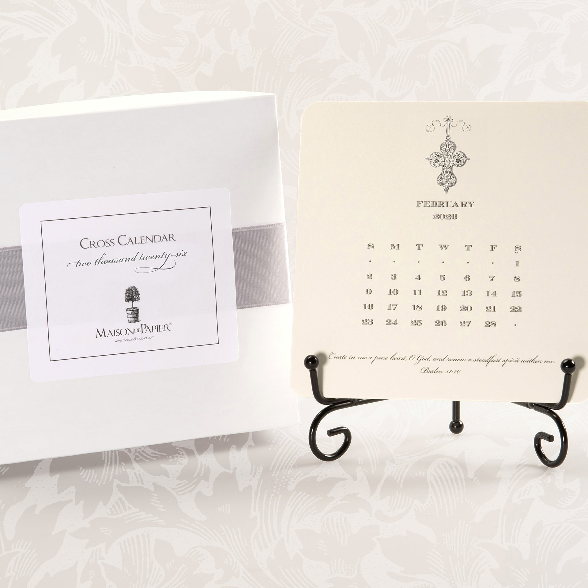 2026 Cross Calendar with Easel