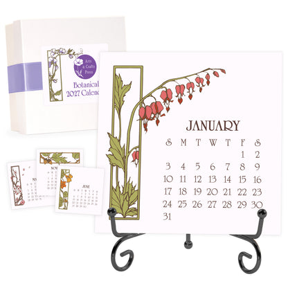 2027 Arts & Crafts Press Botanical Desk Calendar