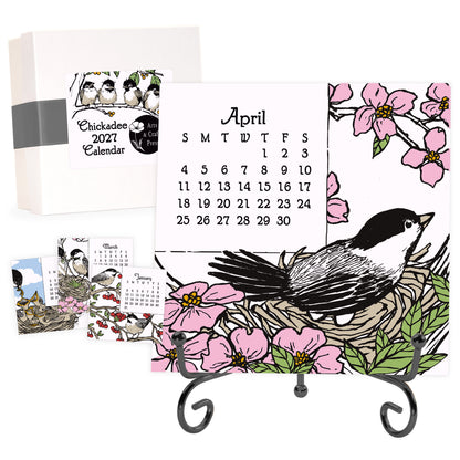 2027 Arts & Crafts Press Chickadee Desk Calendar