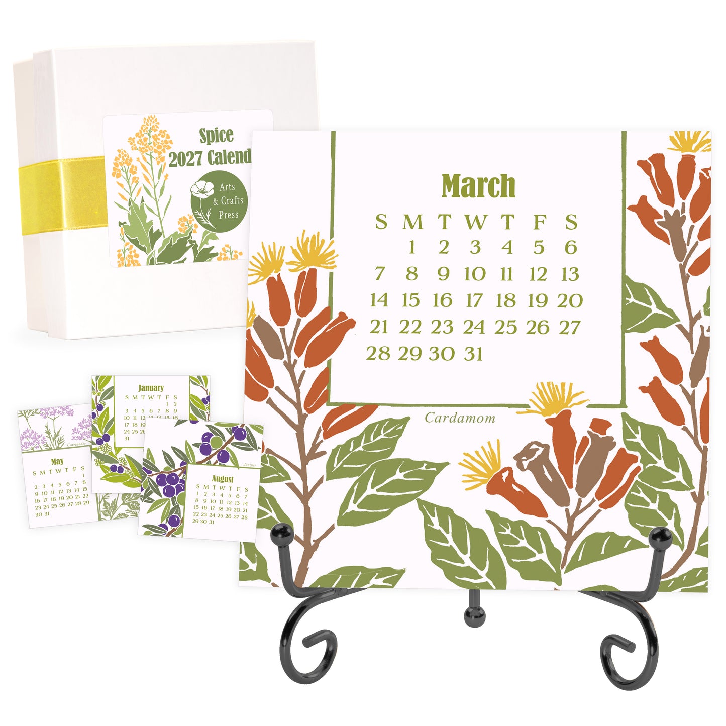 2027 Arts & Crafts Press Spice Desk Calendar