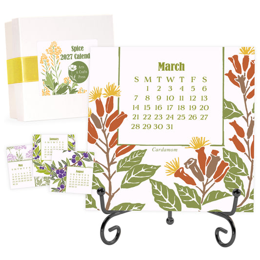 2027 Arts & Crafts Press Spice Desk Calendar