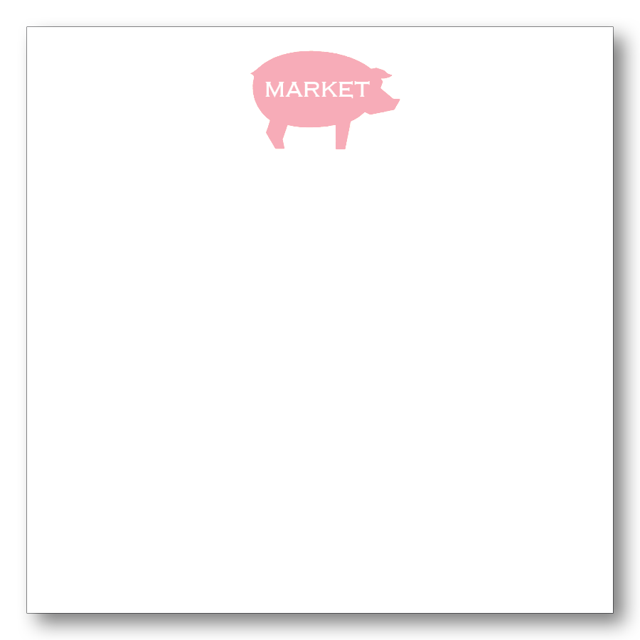 Pig Silhouette Market Note Block