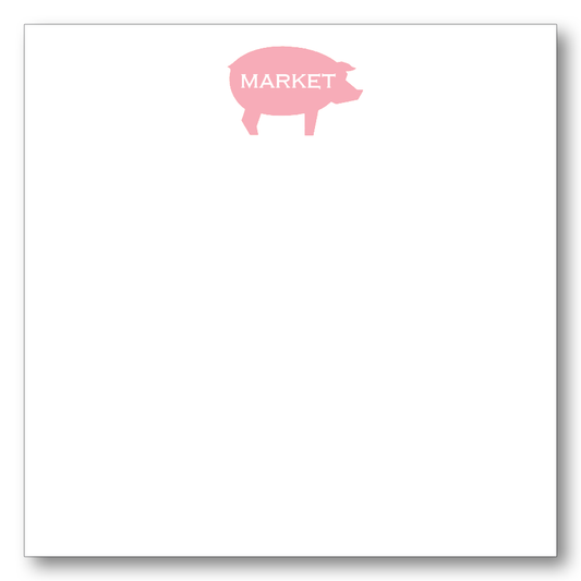 Pig Silhouette Market Note Block