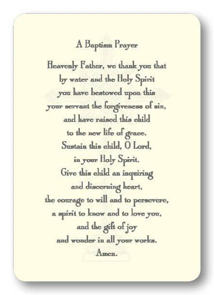 Baptism Prayer Card