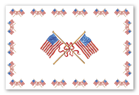 American Flag Pair With Border Placemat