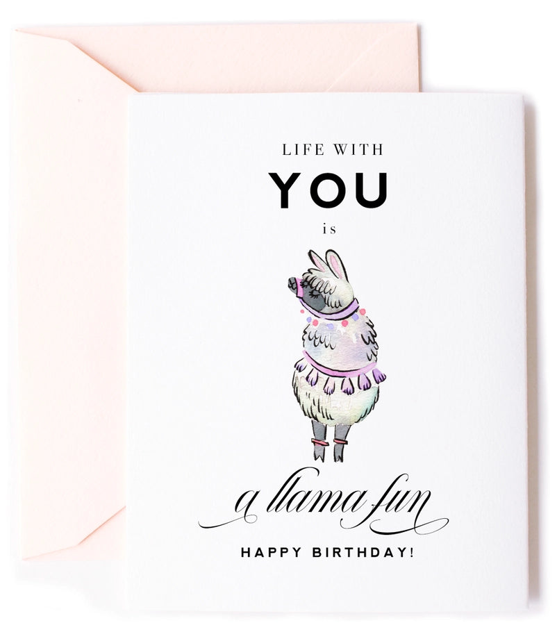 A Llama Fun, Llama Birthday Greeting Card for Kids