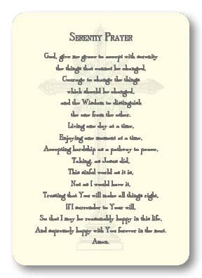 Serenity Prayer Card