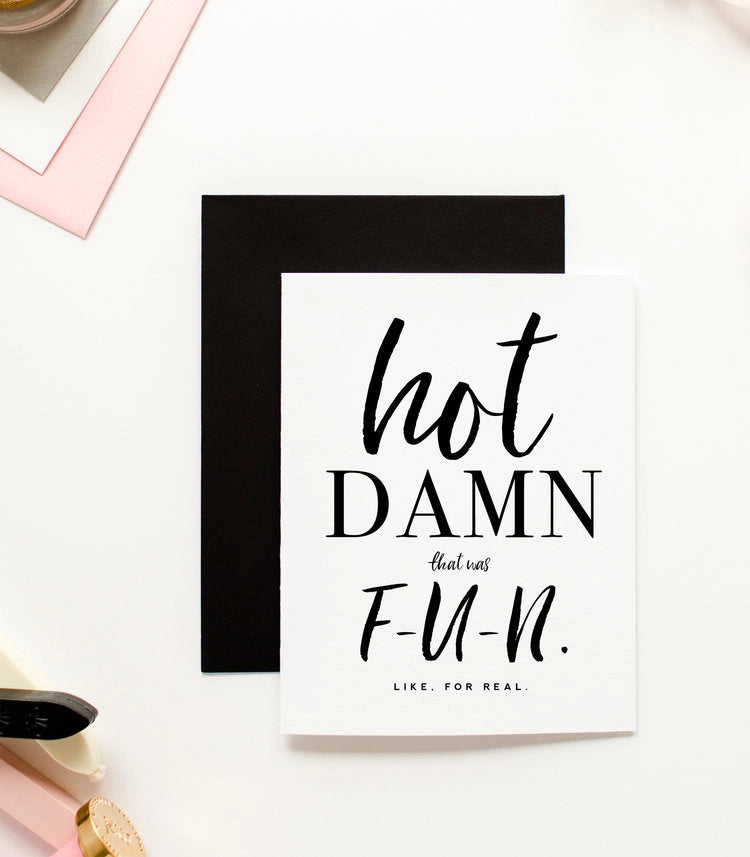 Hot Damn - Funny Thank You Card & Friendship Greeting Card