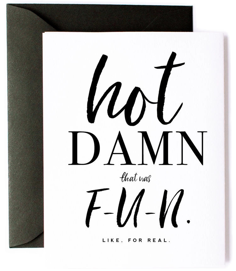 Hot Damn - Funny Thank You Card & Friendship Greeting Card