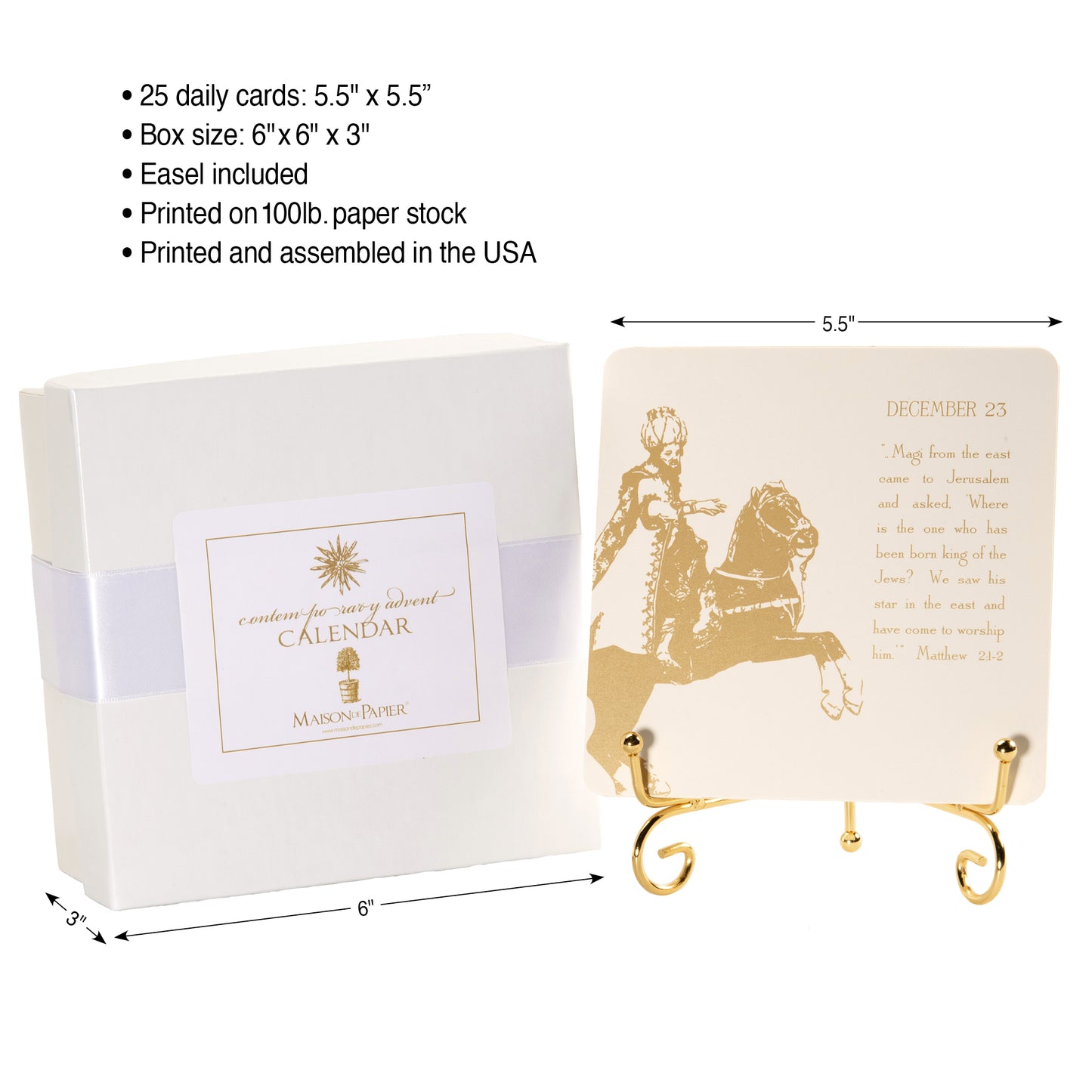 Contemporary Advent Calendar with Easel