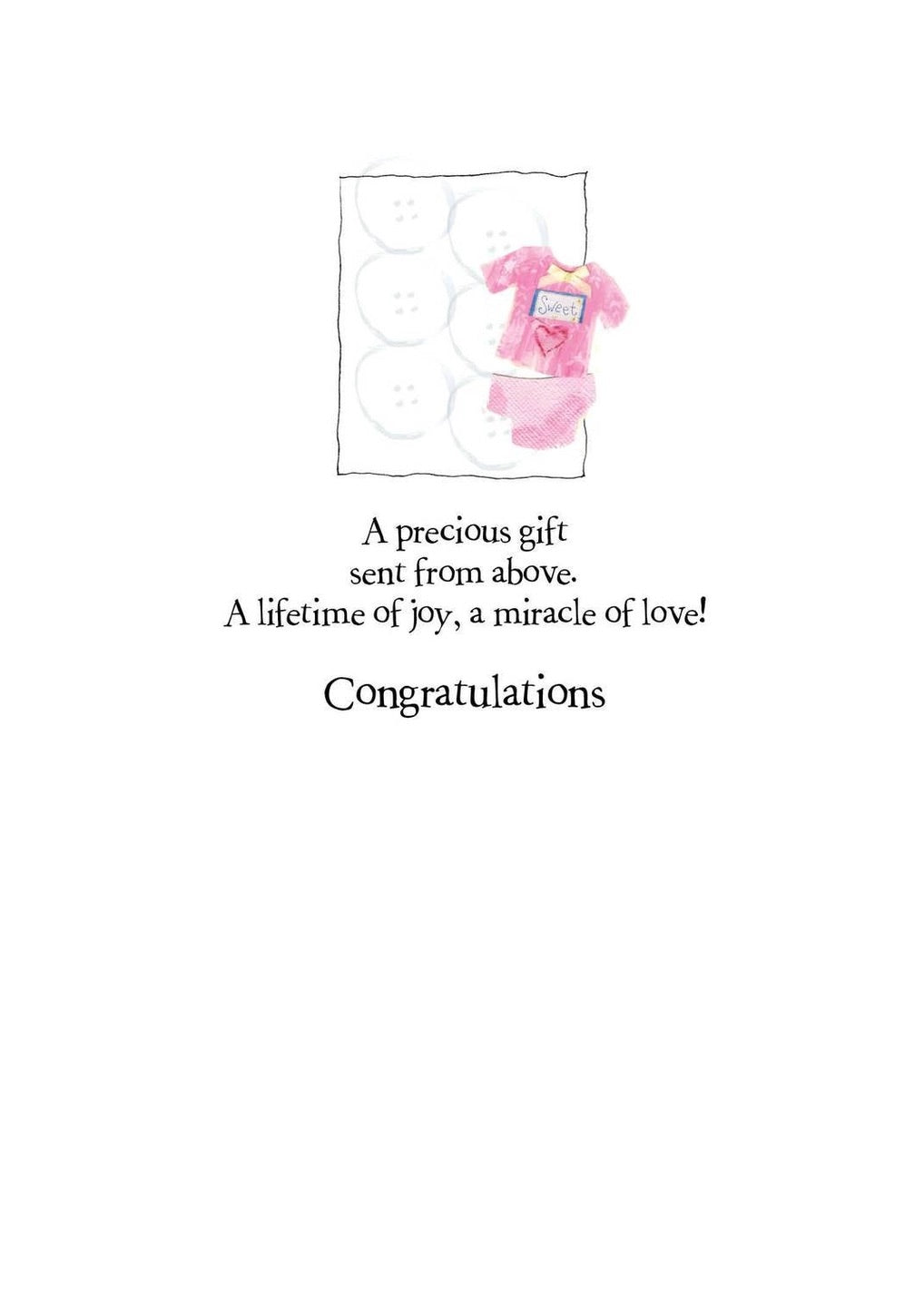 AFH183 Congratulations Baby Girl Card