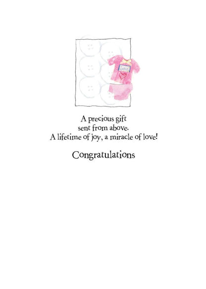 AFH183 Congratulations Baby Girl Card