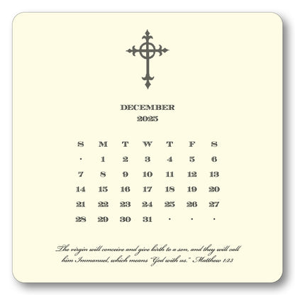 2025 Cross Calendar with Easel