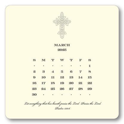 2025 Cross Calendar with Easel