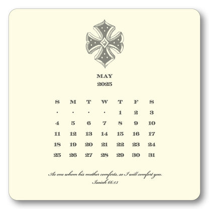 2025 Cross Calendar with Easel