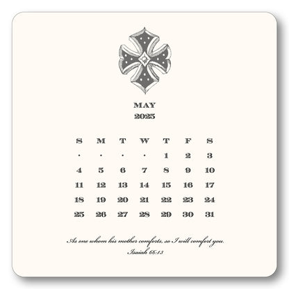 2025 Cross Calendar with Easel