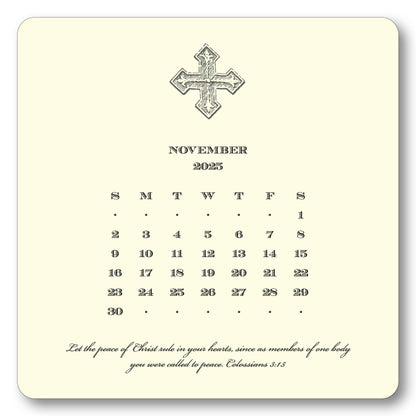 2025 Cross Calendar with Easel