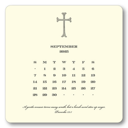 2025 Cross Calendar with Easel