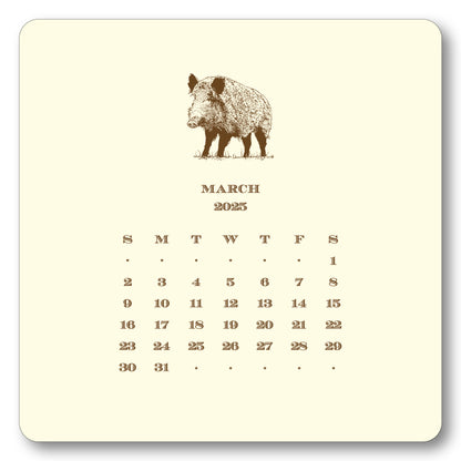 2025 Hunt Calendar with Easel