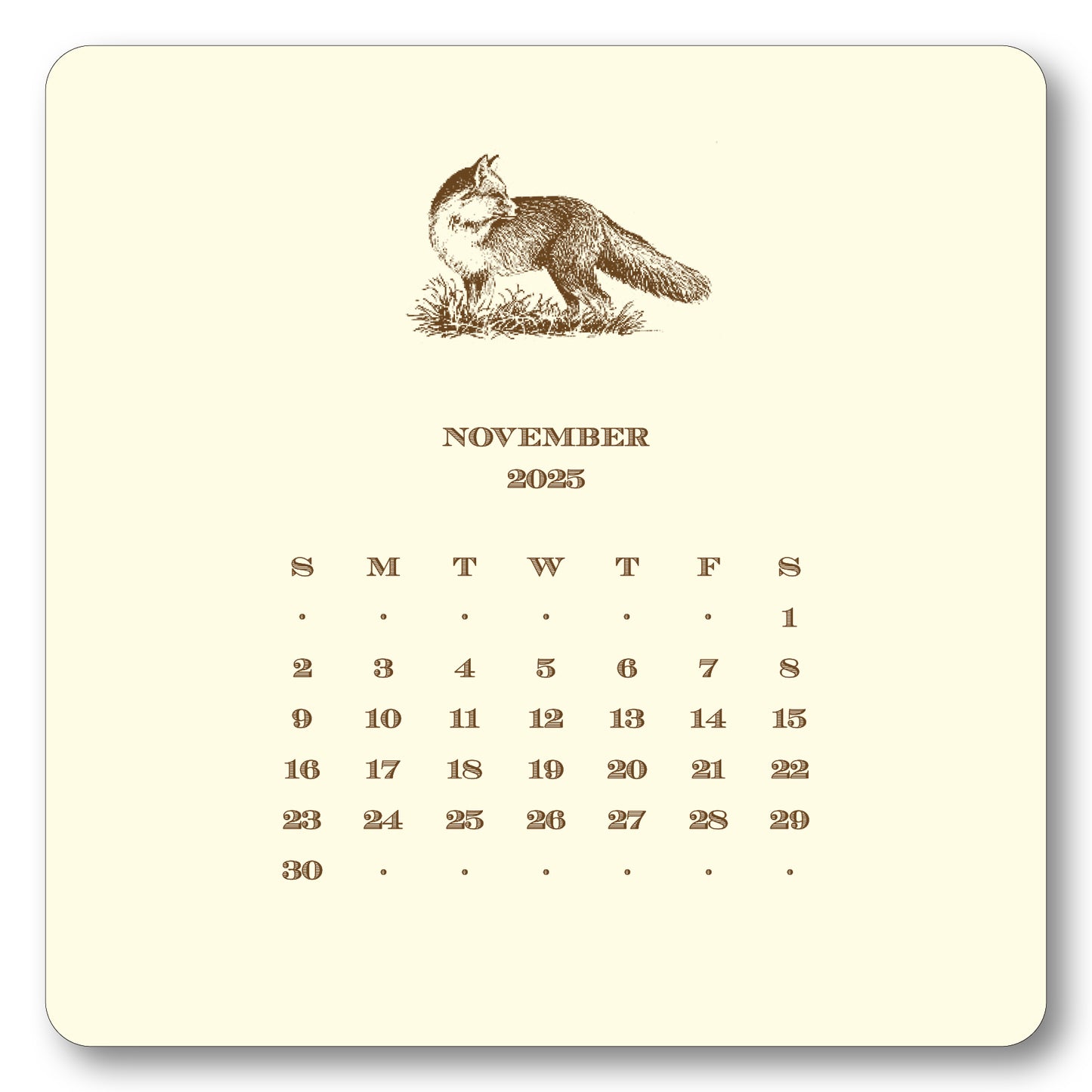 2025 Hunt Calendar with Easel