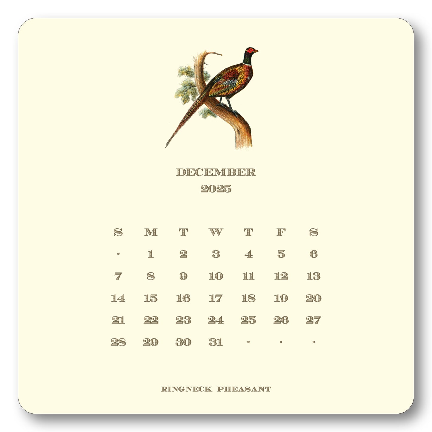 2025 Upland Bird Calendar with Easel