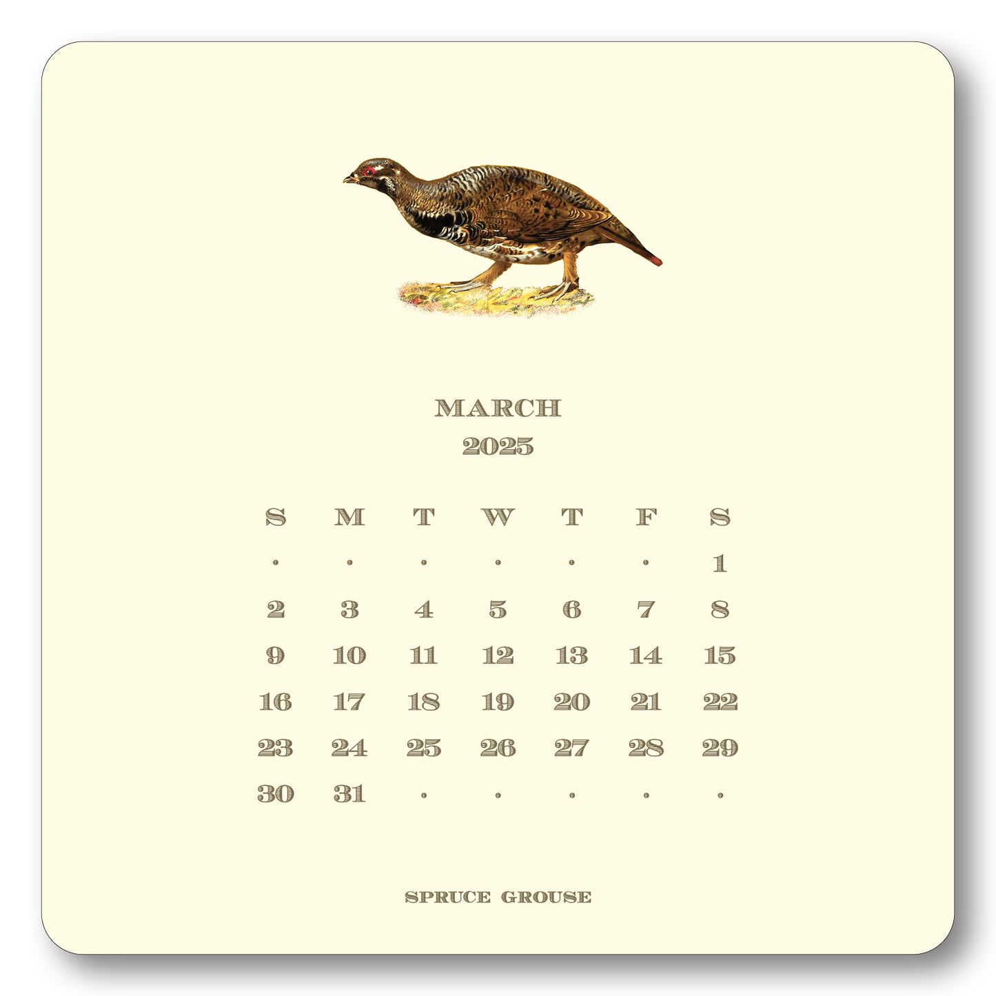 2025 Upland Bird Calendar with Easel