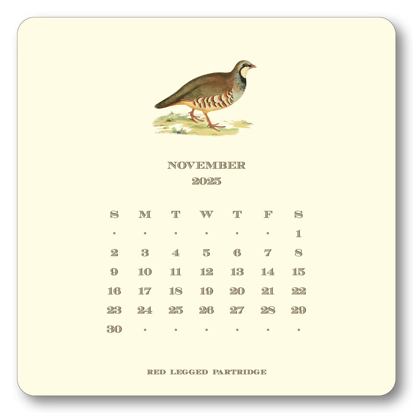 2025 Upland Bird Calendar with Easel