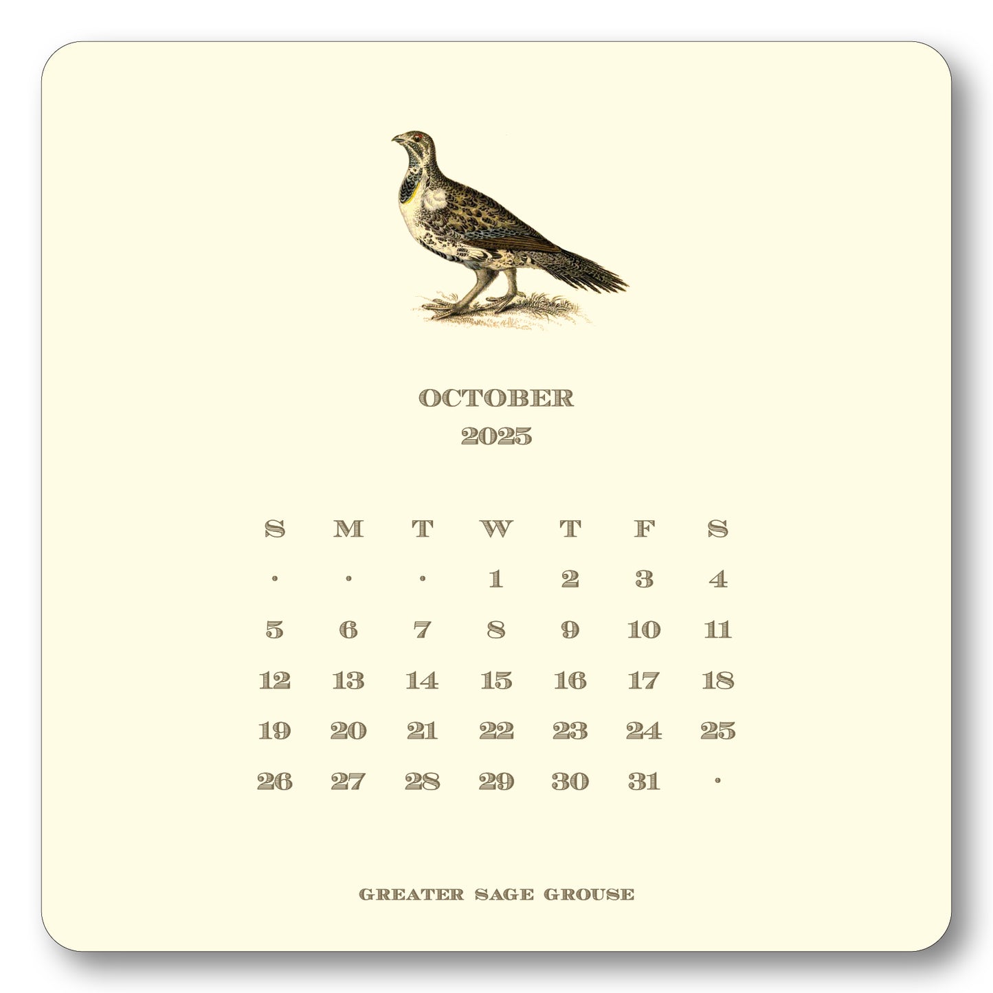 2025 Upland Bird Calendar with Easel