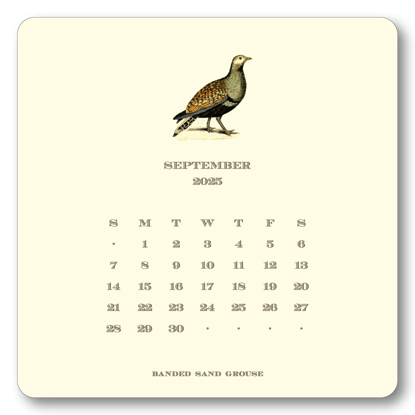 2025 Upland Bird Calendar with Easel