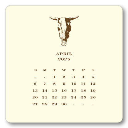 2025 Cowboy Calendar with Easel