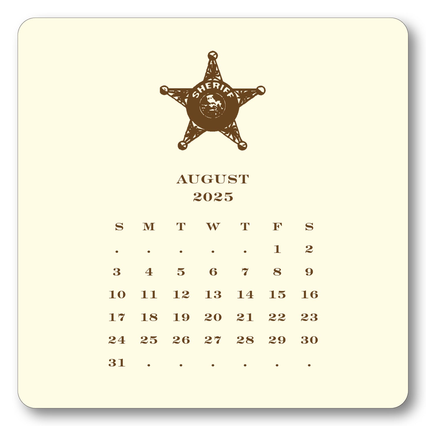 2025 Cowboy Calendar with Easel