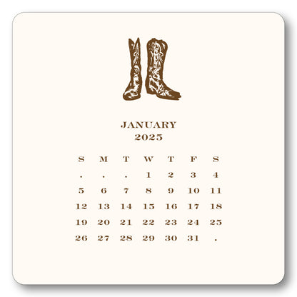 2025 Cowboy Calendar with Easel