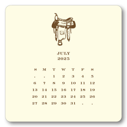 2025 Cowboy Calendar with Easel