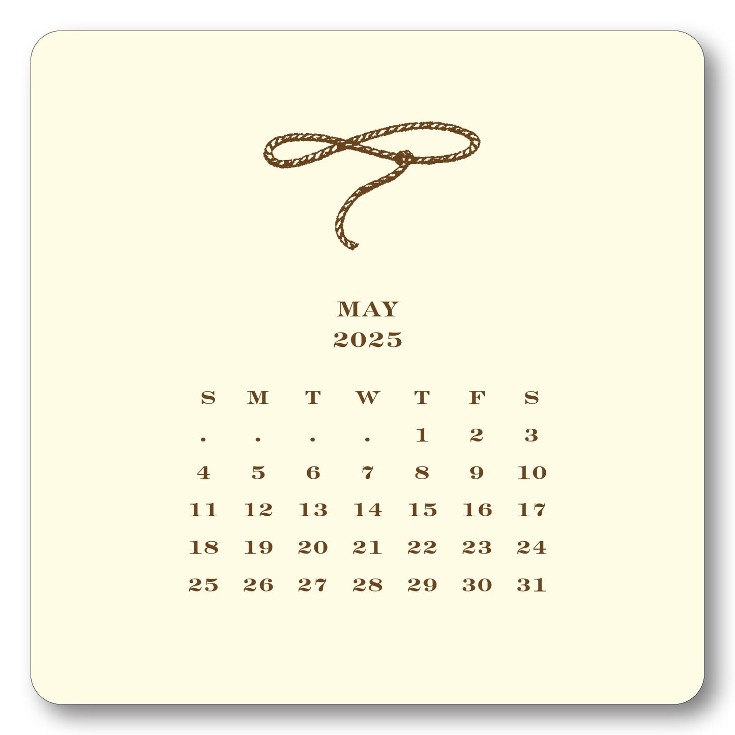 2025 Cowboy Calendar with Easel