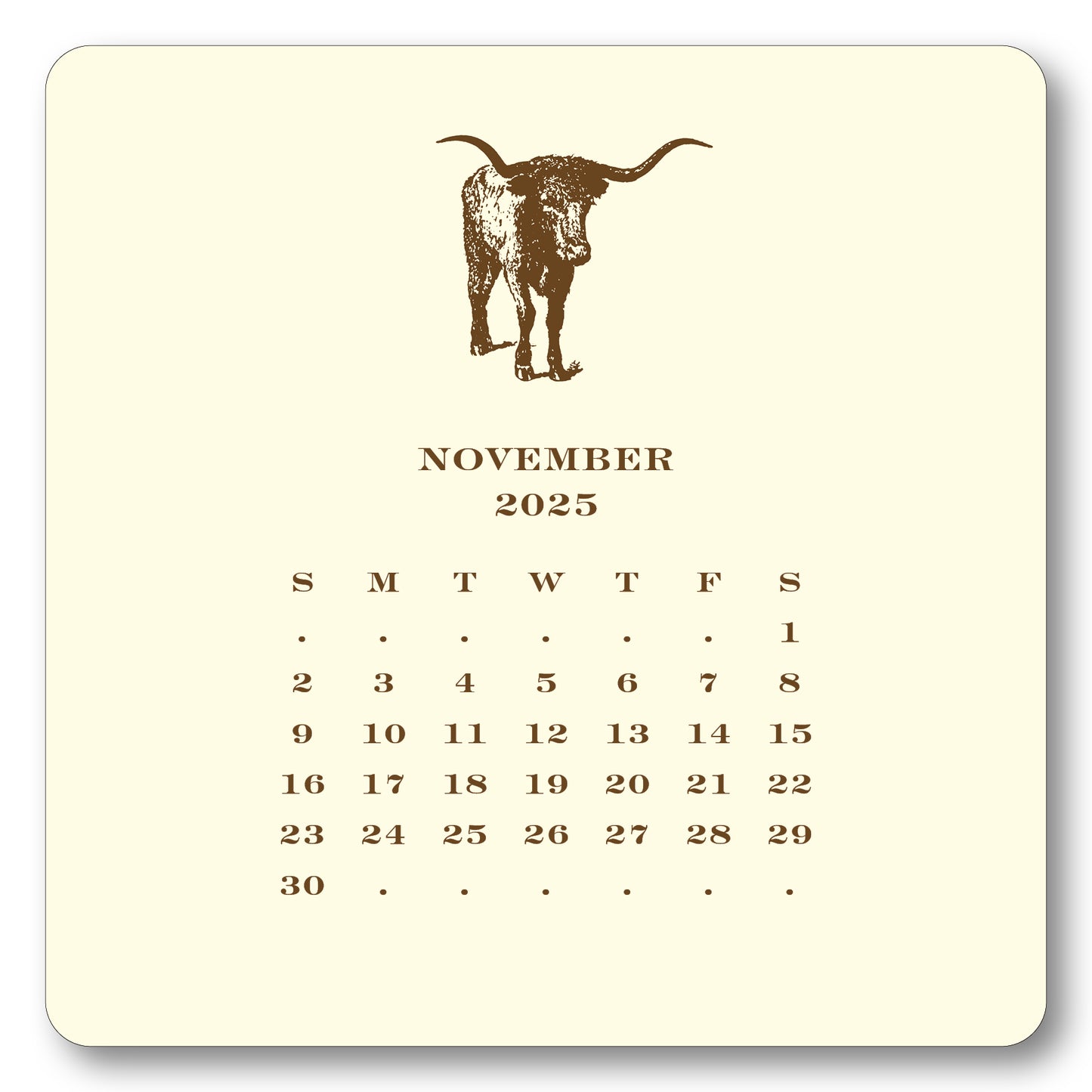 2025 Cowboy Calendar with Easel