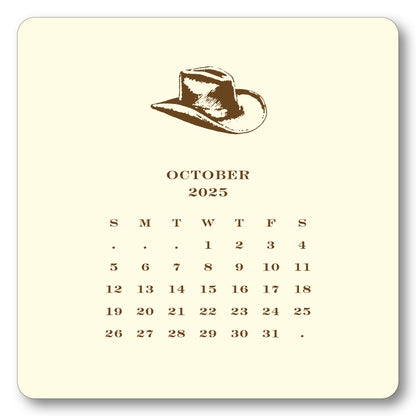 2025 Cowboy Calendar with Easel