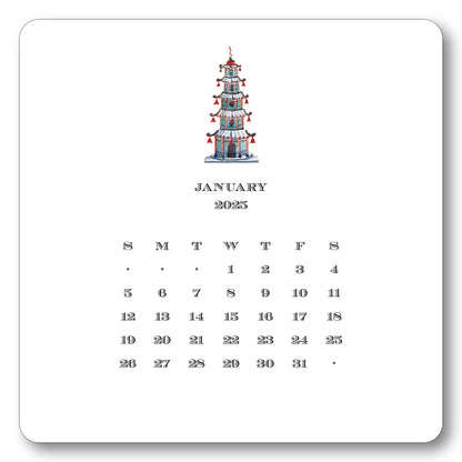 2025 Chinoiserie Calendar with Easel