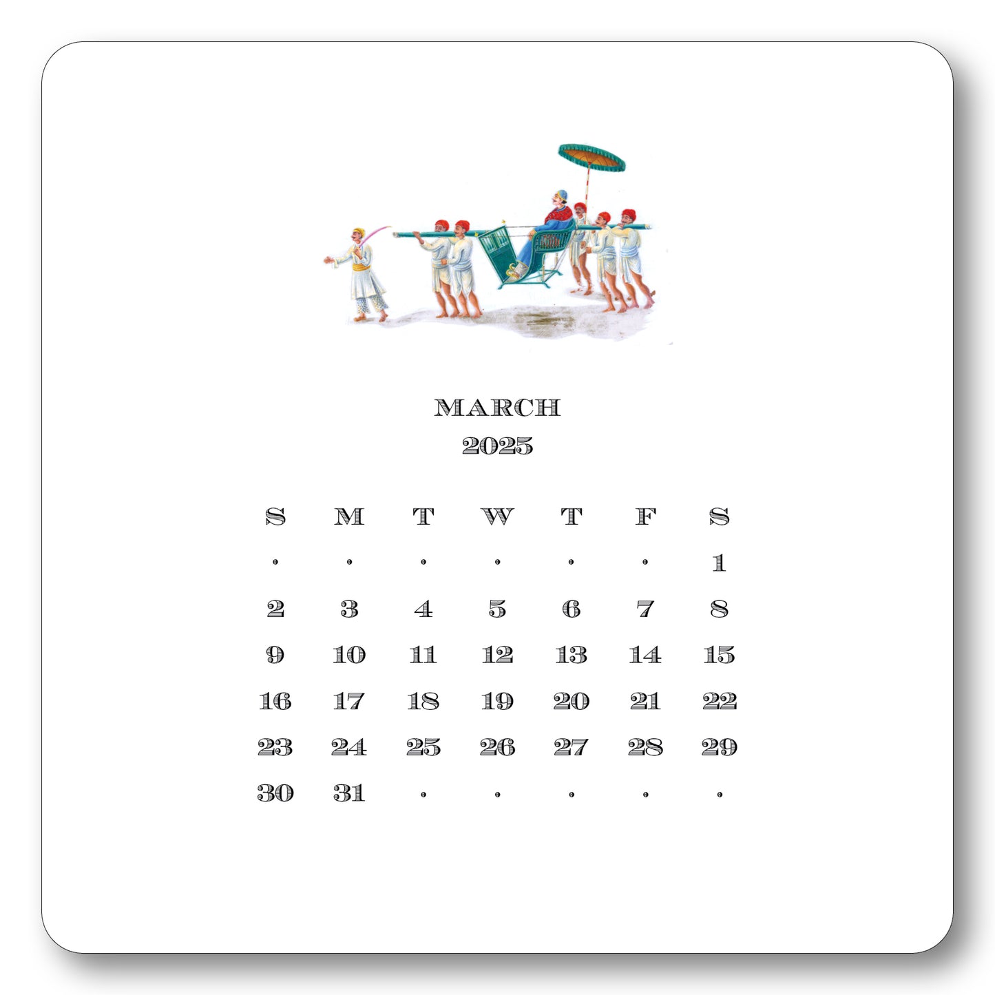 2025 Chinoiserie Calendar with Easel