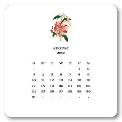 2025 Floral Calendar with Easel